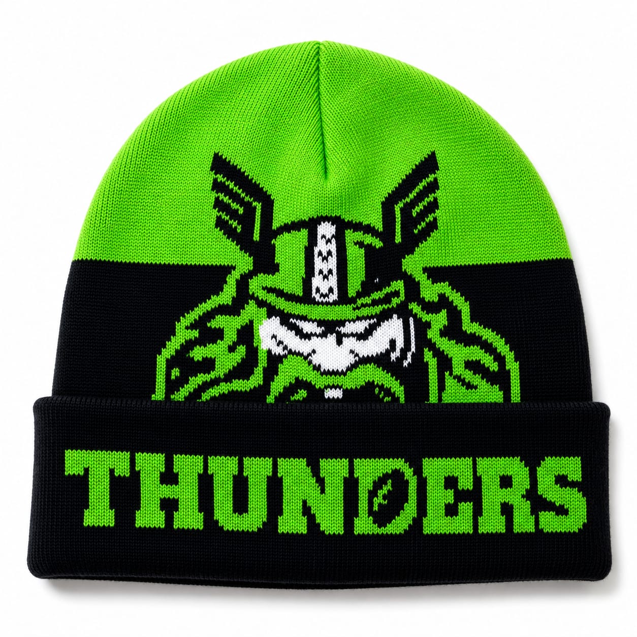 Gorro sin doblez con escudo bordado de equipo deportivo