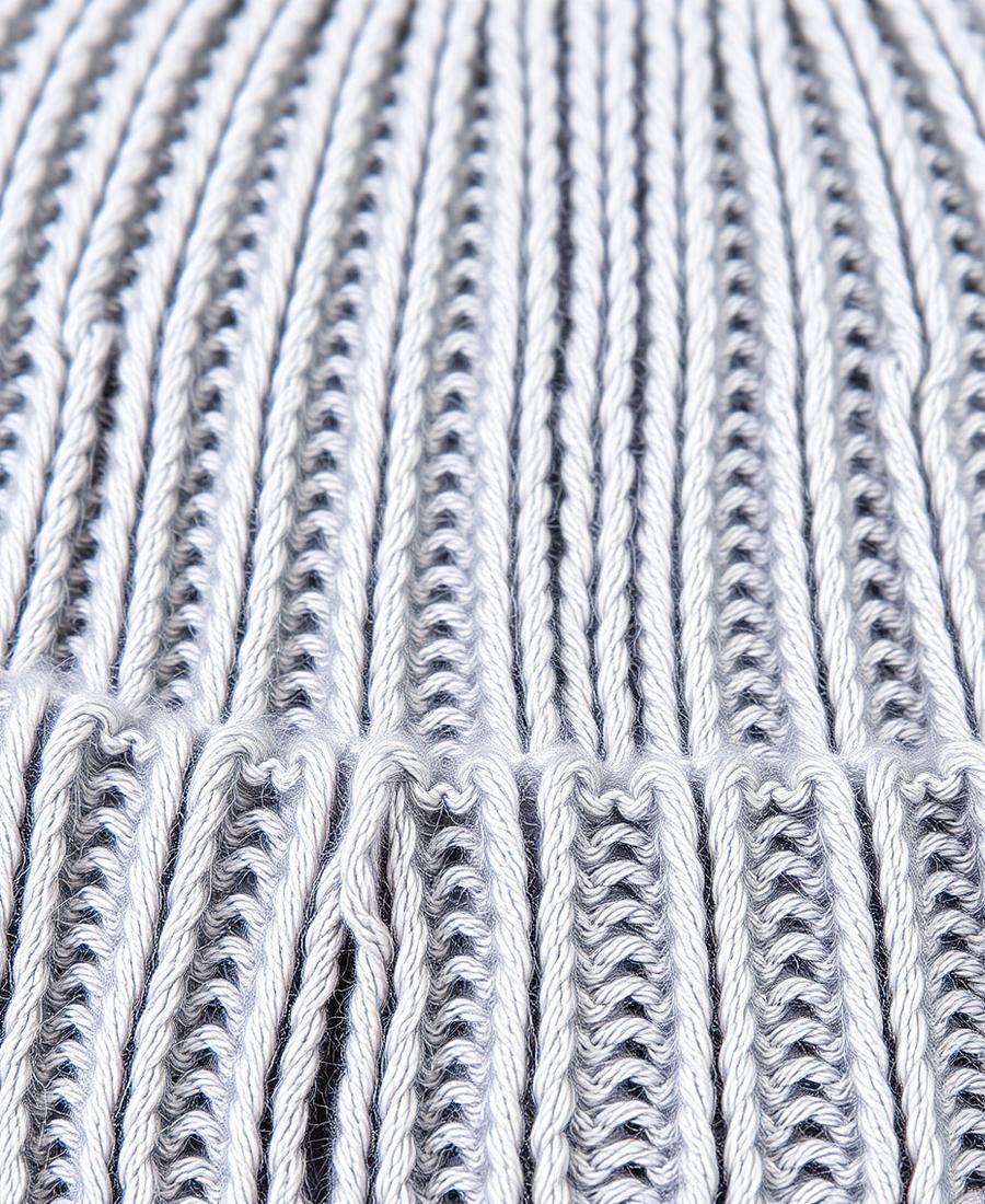 Gorro tejido liso sin doblez en gris claro — vista 2