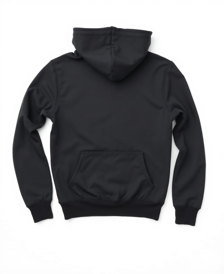 Sudadera lisa con capucha en negro