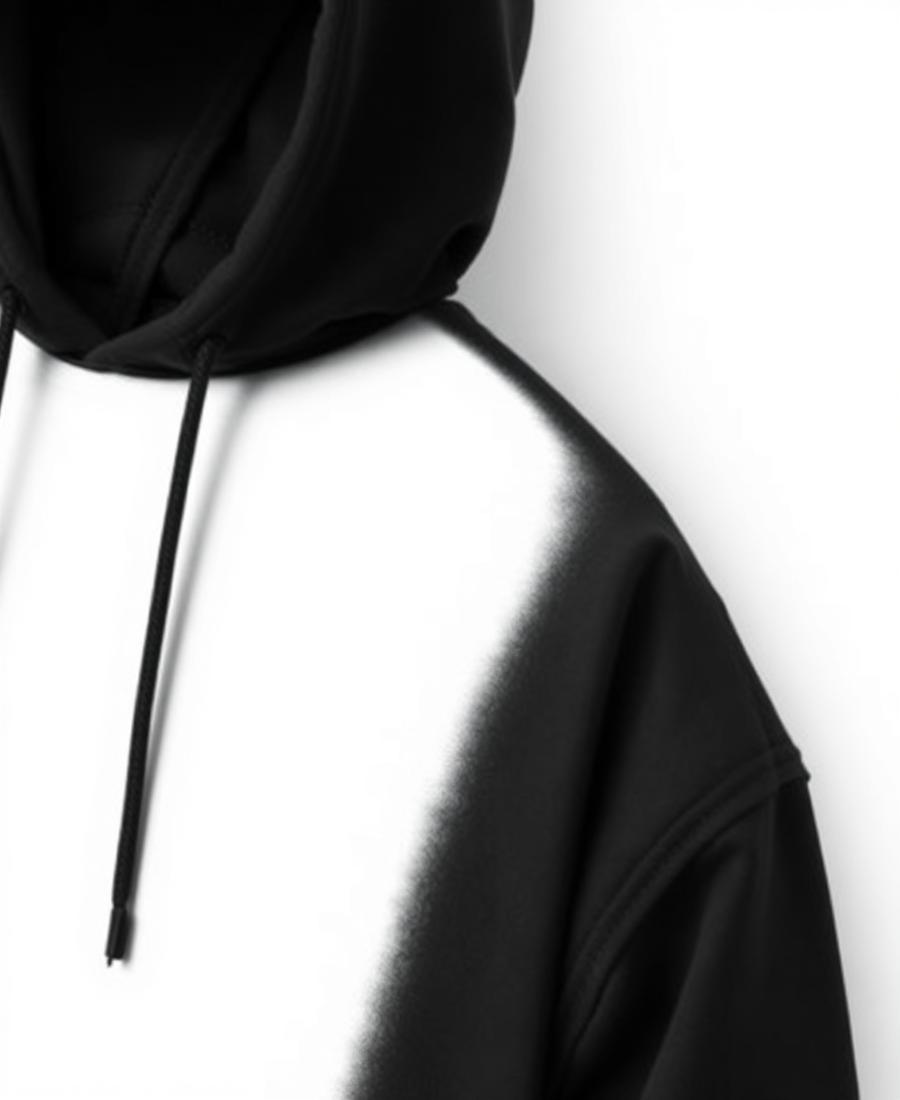Sudadera lisa con capucha en negro — vista 2
