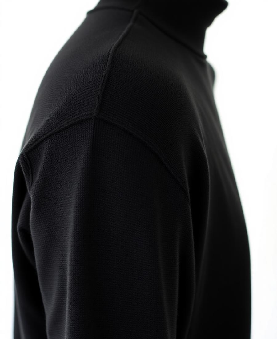 Suéter de vestir liso cuello V en negro — vista 2