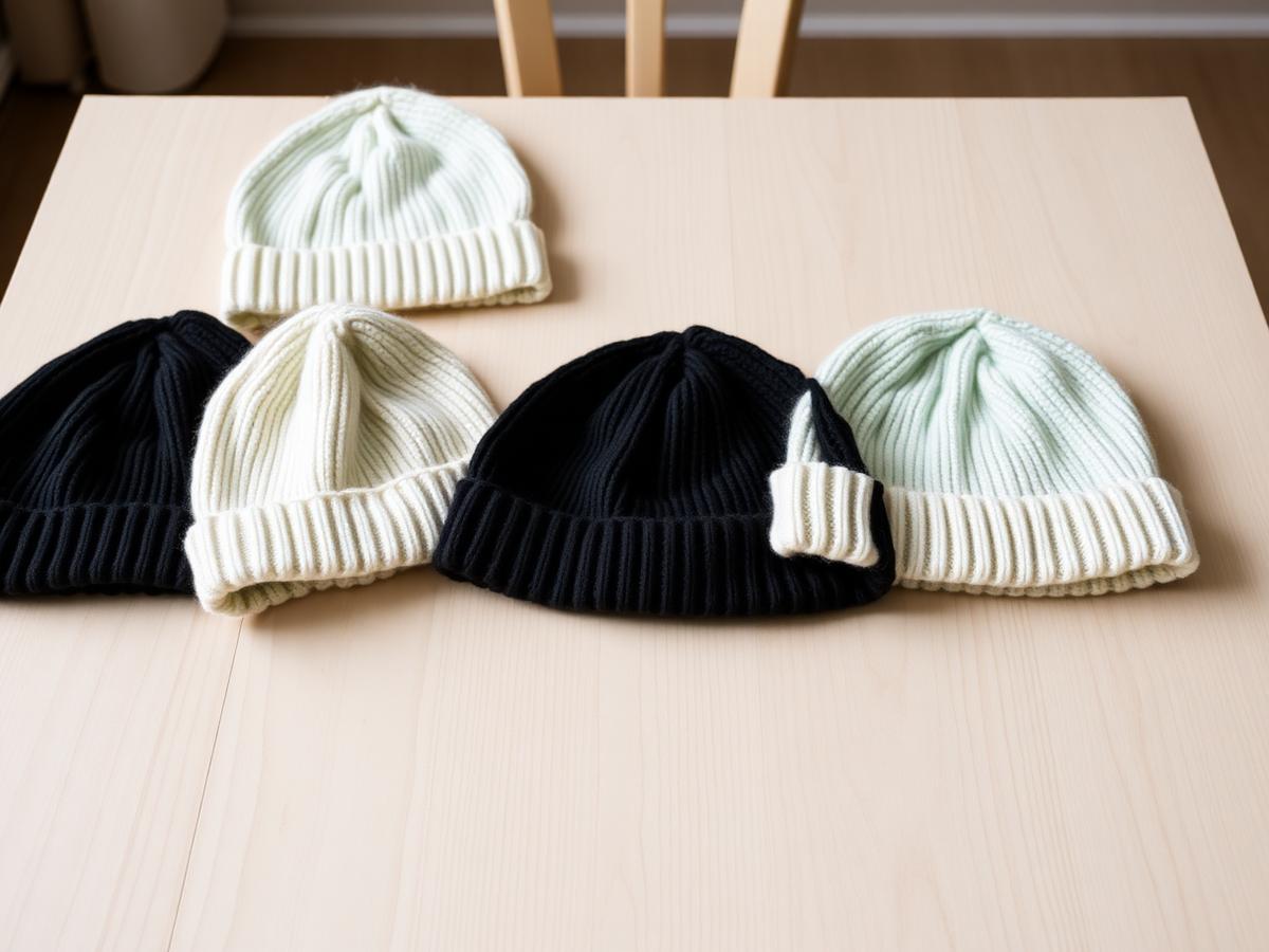 Gorros con doblez y parche